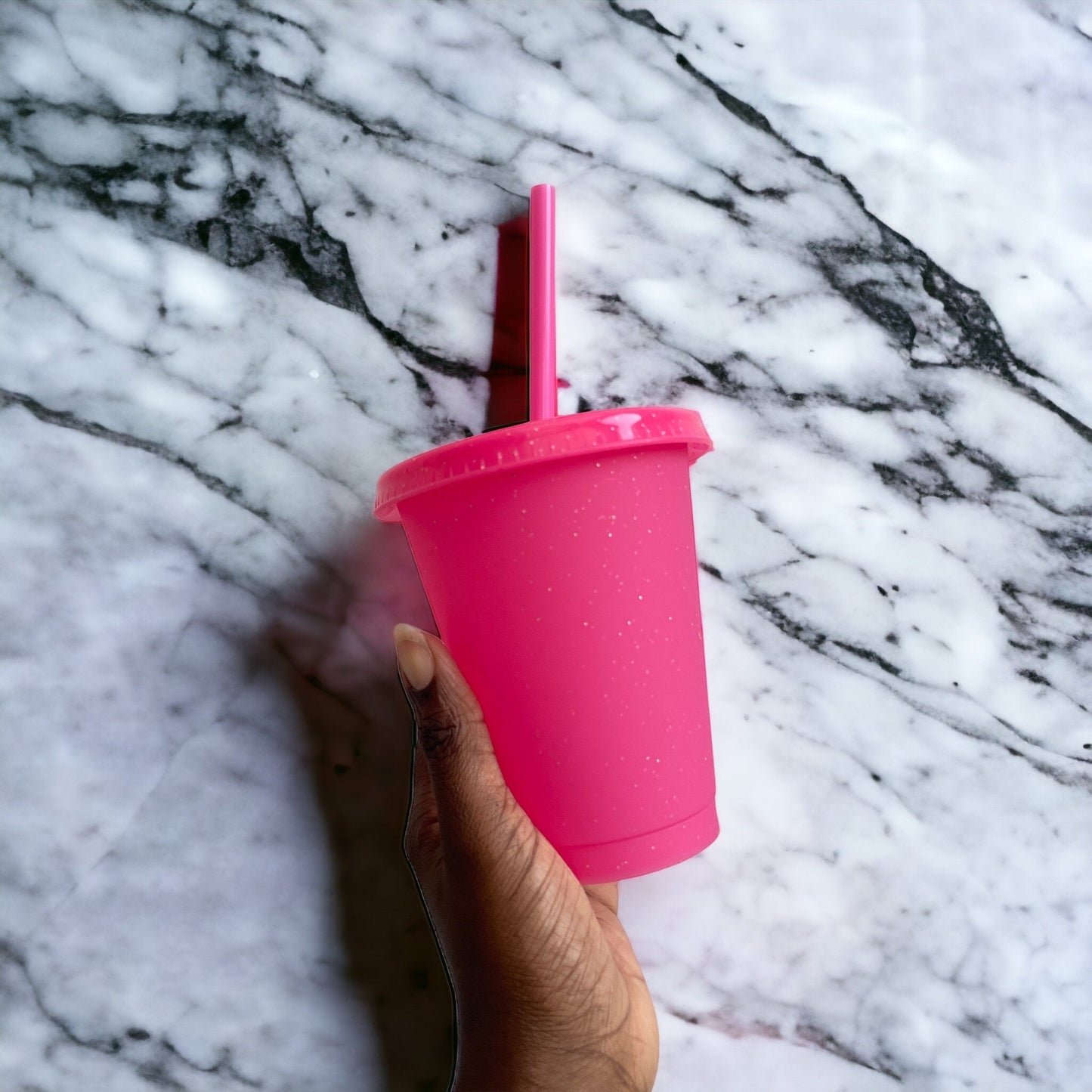 Children’s Personalised Cold Cup with Straw, Dainty Font