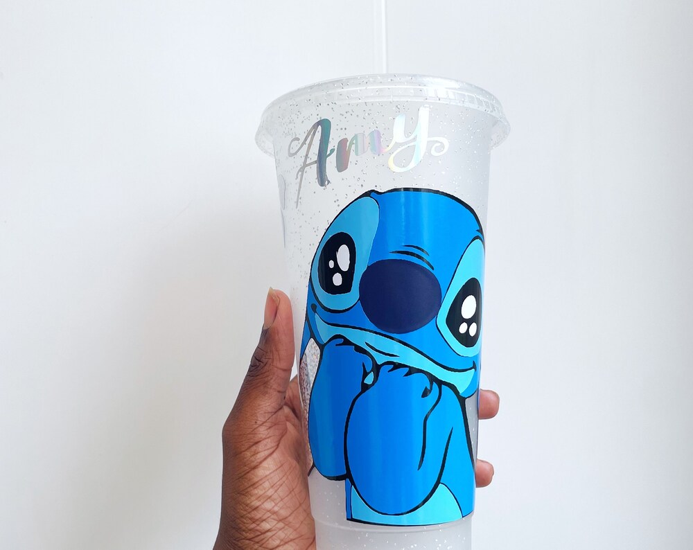 Stitch Cold Cup With Straw