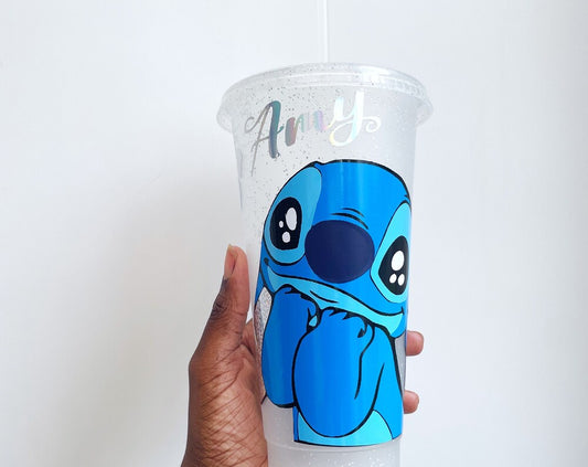 Stitch Cold Cup With Straw